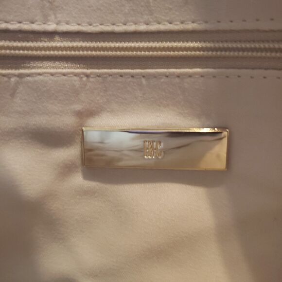 INC Straw Crossbody Bag Escape Script Womens Summer Boho Beach Vacation Wristlet - Picture 4 of 4